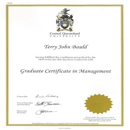 Graduate Certificate in Management - CQU | PDF
