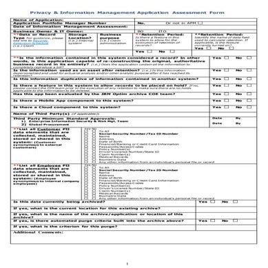 Structured Data Archiving Questionnaire Job Aid