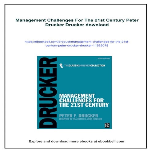 Management Challenges For The 21st Century Peter Drucker Drucker | PDF