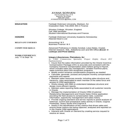 Ayana Scriven Resume