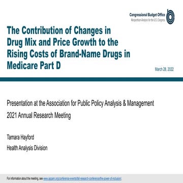The Contribution of Changes in Drug Mix and Price Growth to the Rising Costs ...