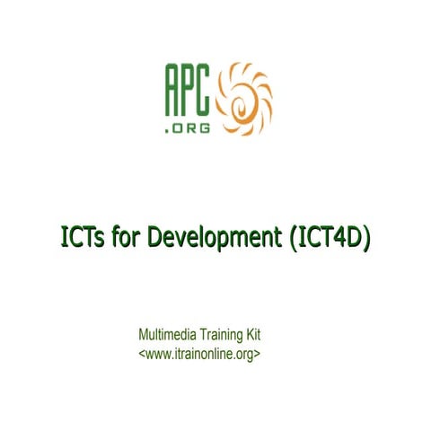 ICT for Development (ICT4D) : training guide