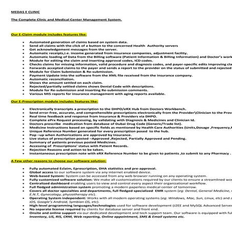 MEDAS E CLINIC FEATURES.PDF