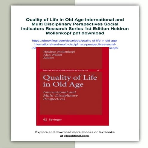 Quality of Life in Old Age International and Multi Disciplinary ...