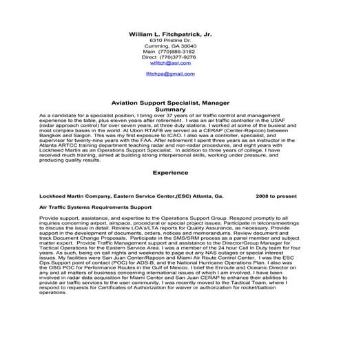 Summary of Expierence (Lynn)