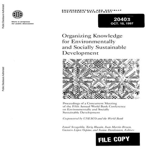 5th Convention on Sust Dev. - World Bank