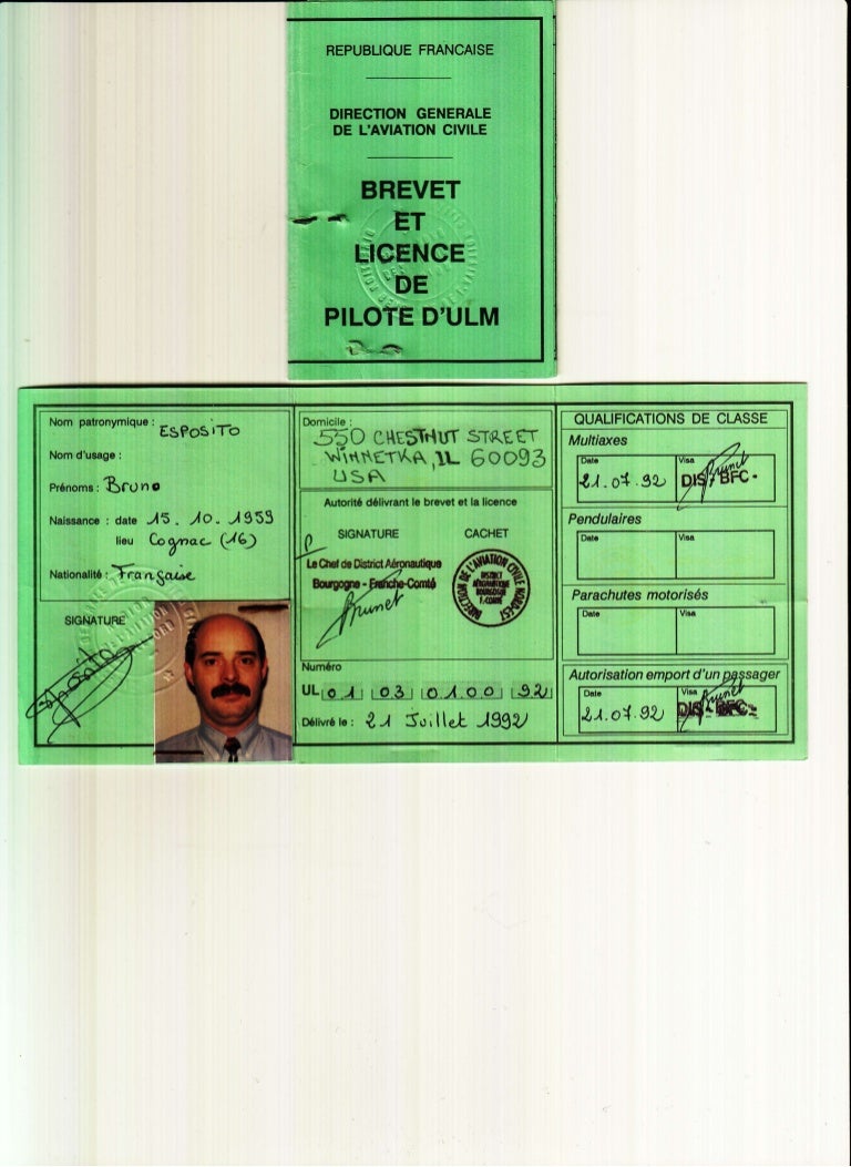 Sport Pilot License French CAA