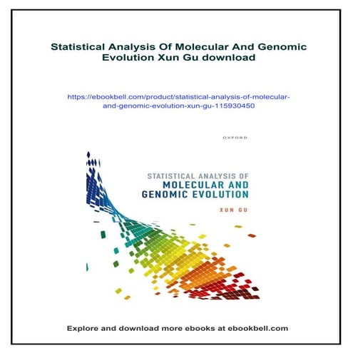 Statistical Analysis Of Molecular And Genomic Evolution Xun Gu | PDF