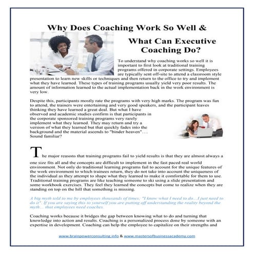 why coaching works