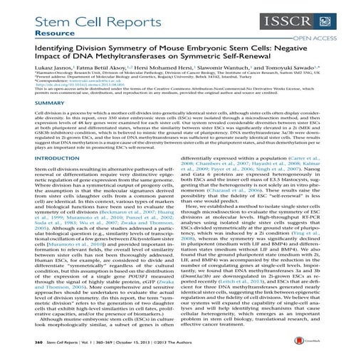 Stem Cell Report 2013
