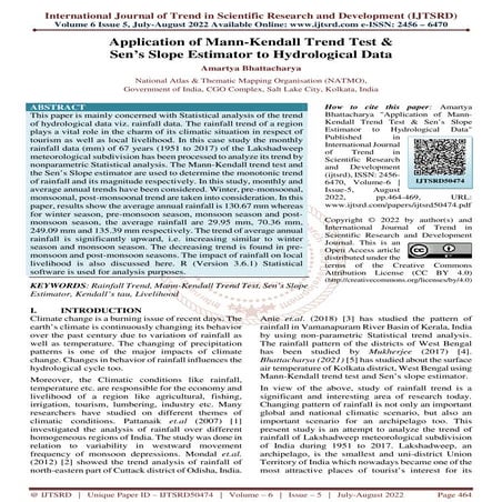 Application of Mann Kendall Trend Test and Sen’s Slope Estimator to ...