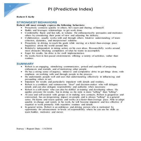 Summary of Predictive Index