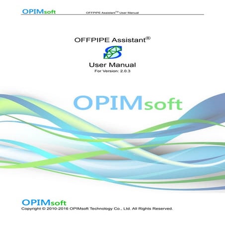 OFFPIPE Assistant User Manual 2.0.3