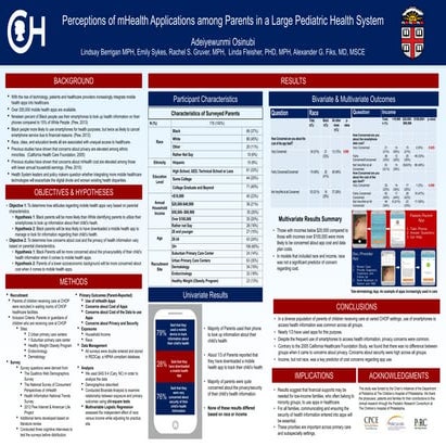 Perceptions of mHealth Applications among Parents in a Large Pediatric Health...