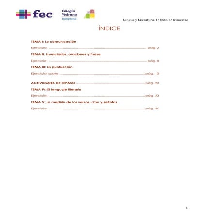 LENGUA Primer trimestre