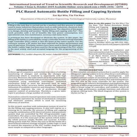 PLC Based Automatic Bottle Filling and Capping System