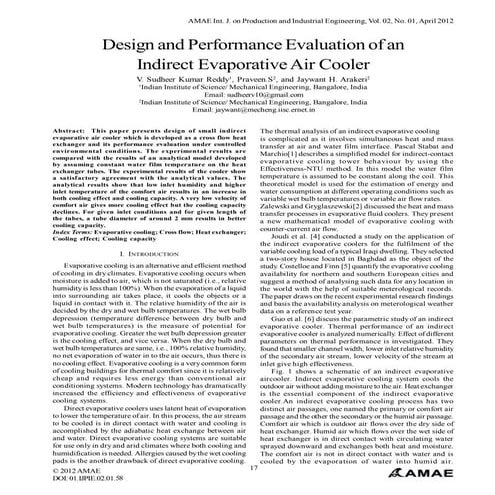 Design and Performance Evaluation of an Indirect Evaporative Air Cooler 