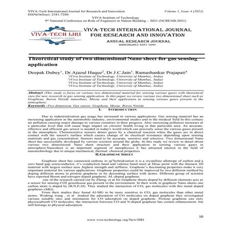 Theoretical study of two dimensional Nano sheet for gas sensing  application
