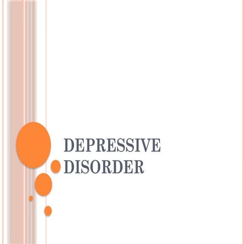major depressive disorder detailed presentation | PPTX