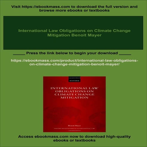 International Law Obligations on Climate Change Mitigation Benoit Mayer ...