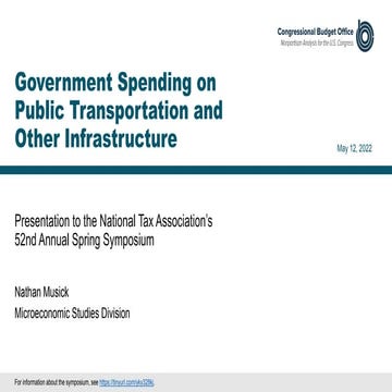 Government Spending on Public Transportation and Other Infrastructure