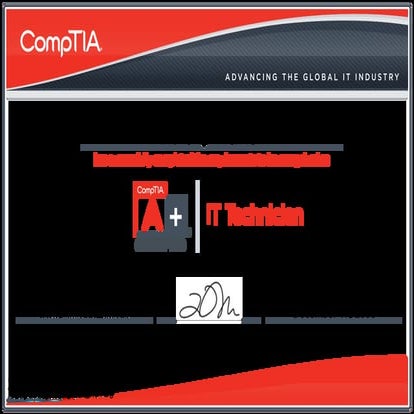 CompTIA A+ (IT Technician) certificate | PDF