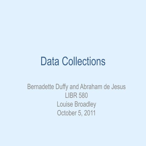 Management of Data Collections