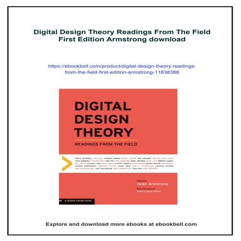 Digital Design Theory Readings From The Field First Edition Armstrong