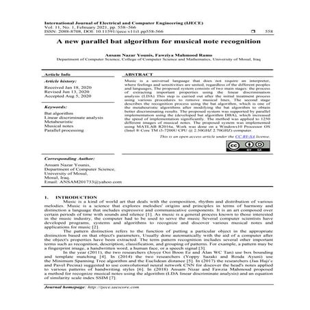 A new parallel bat algorithm for musical note recognition  