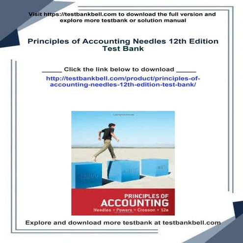 Principles of Accounting Needles 12th Edition Test Bank all chapter instant d...