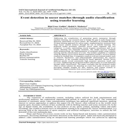 Event detection in soccer matches through audio classification using transfer...