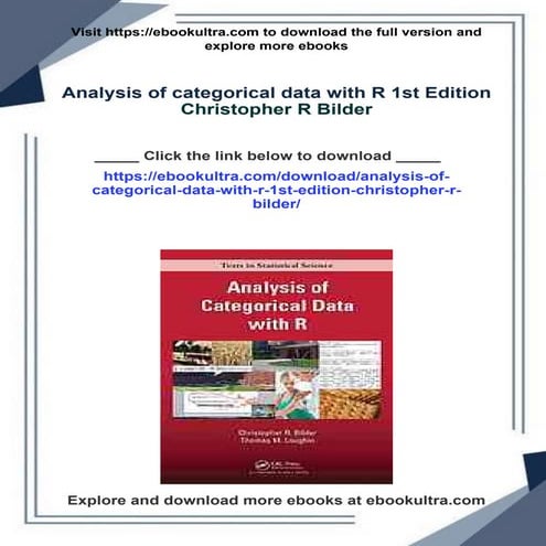 Analysis of categorical data with R 1st Edition Christopher R Bilder | PDF