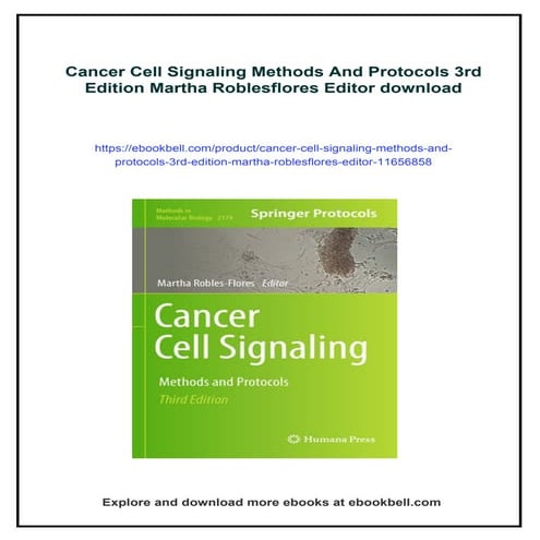 Cancer Cell Signaling Methods And Protocols 3rd Edition Martha ...