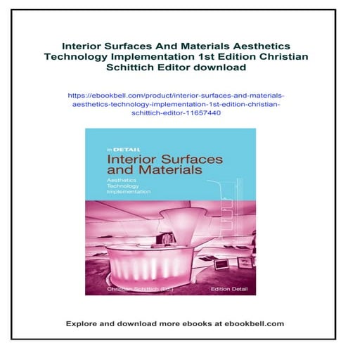 Interior Surfaces And Materials Aesthetics Technology Implementation ...