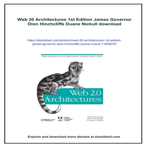Web 20 Architectures 1st Edition James Governor Dion Hinchcliffe Duane ...