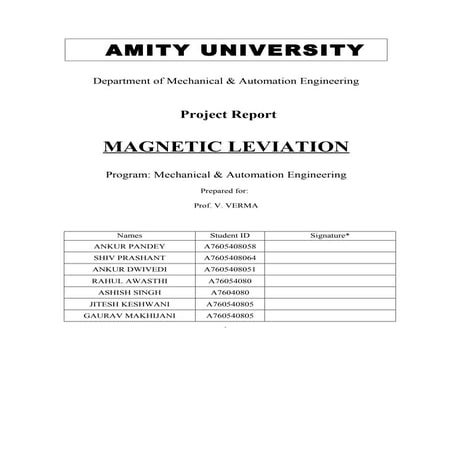 Mech and Ind Project Report Cover