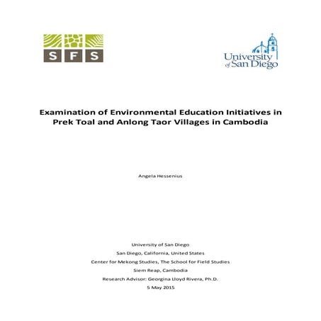 Directed Research: Examination of Environmental Education 