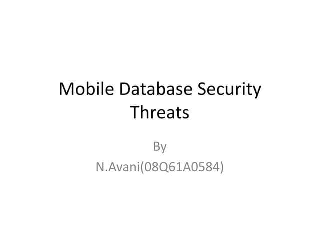 Mobile database security threats