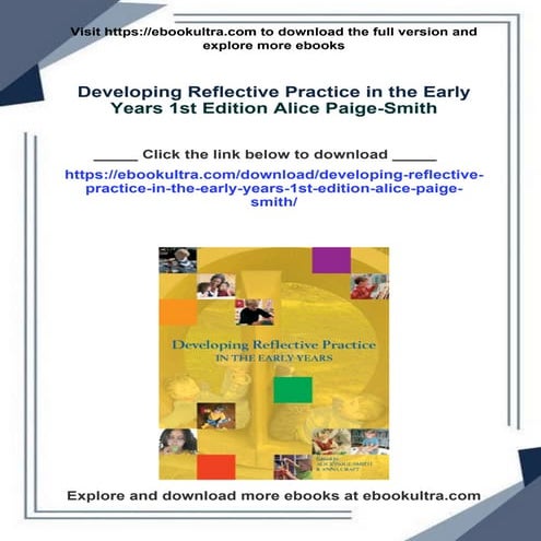 Developing Reflective Practice in the Early Years 1st Edition Alice Paige-Smith