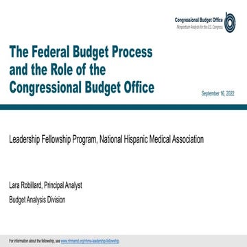 The Federal Budget Process and the Role of the Congressional Budget Office