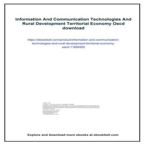 Information And Communication Technologies And Rural Development Territorial ...