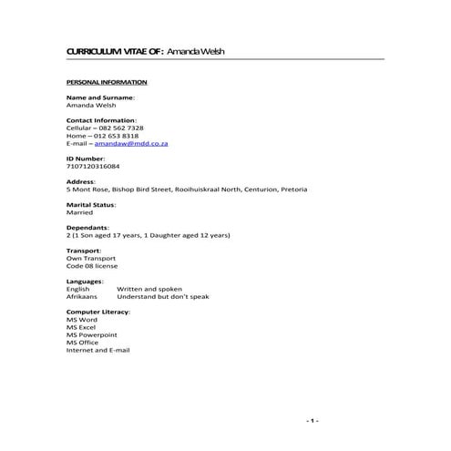 Curriculum Vitae_Amanda Welsh