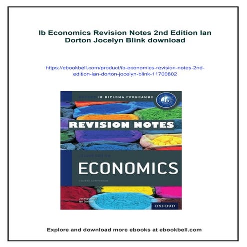 Ib Economics Revision Notes 2nd Edition Ian Dorton Jocelyn Blink