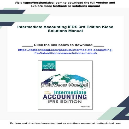 Intermediate Accounting IFRS 3rd Edition Kieso Solutions Manual