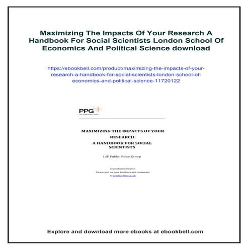 Maximizing The Impacts Of Your Research A Handbook For Social ...