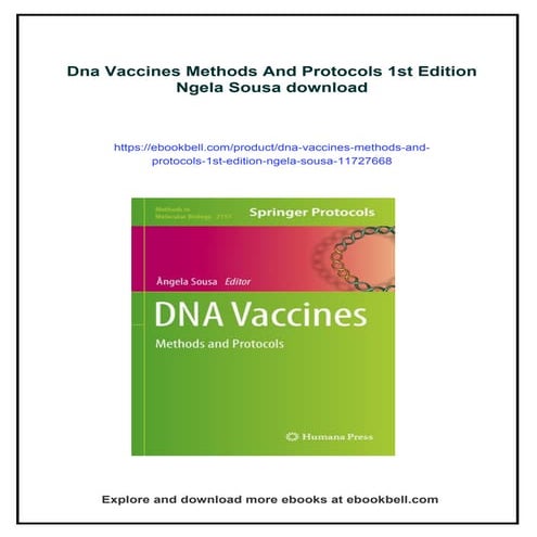 Dna Vaccines Methods And Protocols 1st Edition Ngela Sousa | PDF