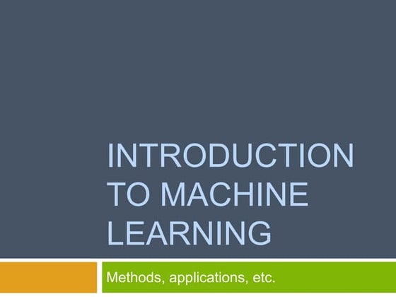 Machine learning ppt | PPT