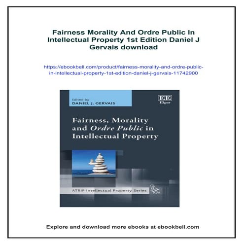 Fairness Morality And Ordre Public In Intellectual Property 1st Edition ...