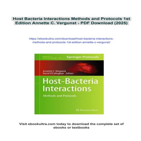 Host Bacteria Interactions Methods and Protocols 1st Edition Annette C ...