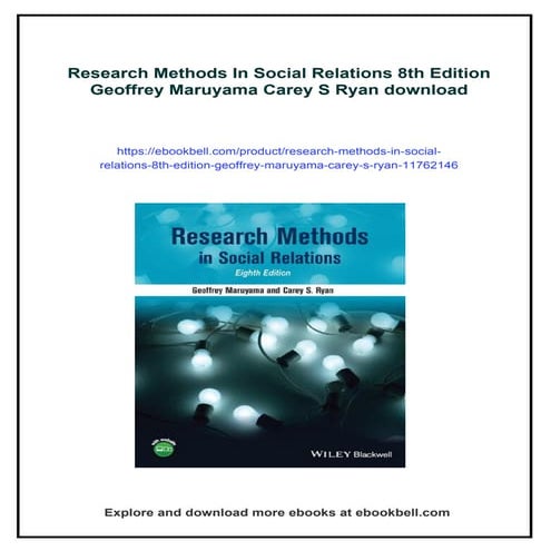 Research Methods In Social Relations 8th Edition Geoffrey Maruyama Carey S Ryan